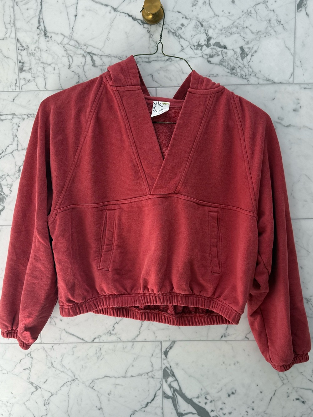 Offline by Aerie Cropped V-Neck Pullover Hoodie